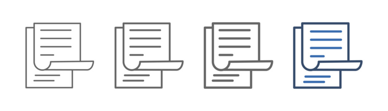 
outline icon set paperwork with document paper design