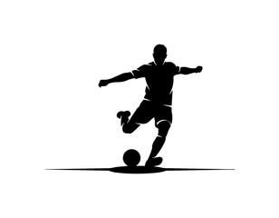Soccer Player in Action Silhouette
