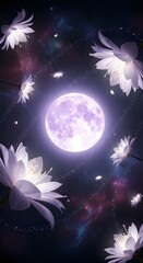 Fototapeta premium Moonlit feathers in space
