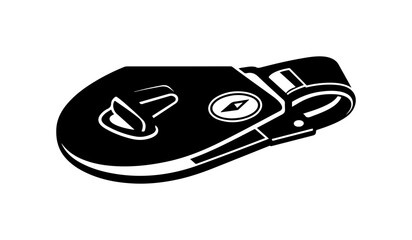 Black and White DJ Turntable Illustration