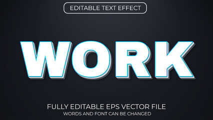 Work editable 3d text effect vector typography style