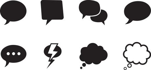 different speech bubbles and thought clouds
