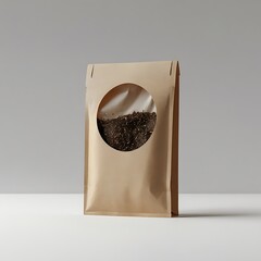 Studio Shot Blank Seed Packet Made Brown Paper Glassine Window