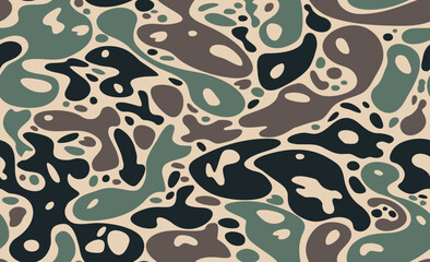 seamless camouflage pattern with curvy style
