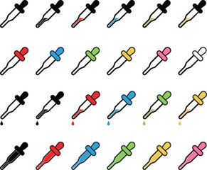 Naklejka premium スポイト アイコン セット