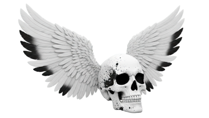 Winged Skull with Black Splatter
