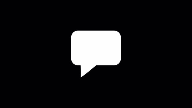 text message cloud conversation , text message shape animatoin on transparent background, chat bubble icon animation in 4k with alpha channel.