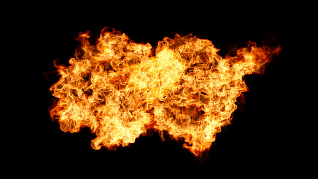 Explosive Blaze: A dynamic display of raw power as flames erupt in a fiery burst, showcasing the intensity of an inferno against a dark backdrop. 