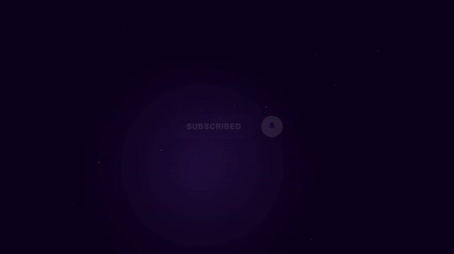Cosmic Space Subscribe Button Animation Nebula 4K, This video displays a cosmic subscribe button with a purple nebula gradient and twinkling stars. Great for astronomy channels, science fiction conten