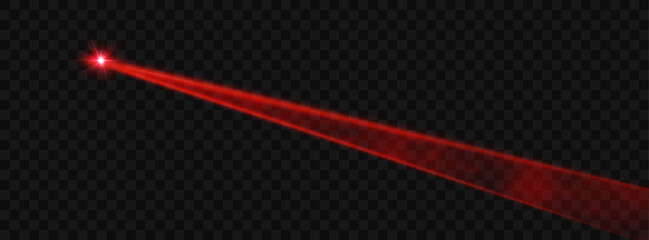 Obraz premium Red laser beams shine and streak dynamically across a dark scene. Perfect for nightclub posters, digital art, or futuristic designs. Adds visual motion, energy, and intensity.
