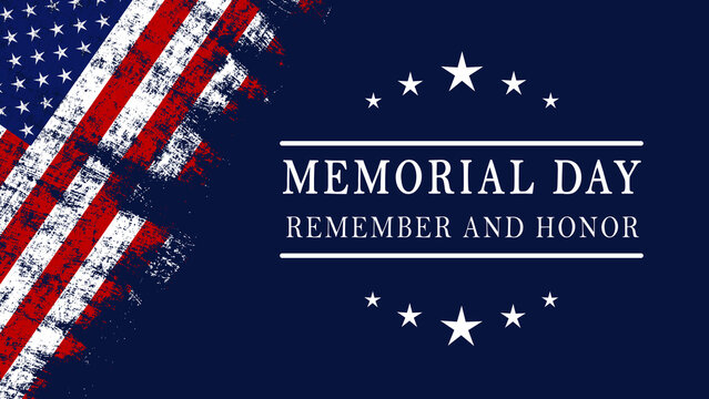 Memorial day - American holiday - Honoring all in war who served - banner with american colors design and typography - 3D Illustration