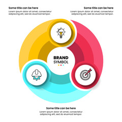 Infographic template. Loop with 3 circles and icons