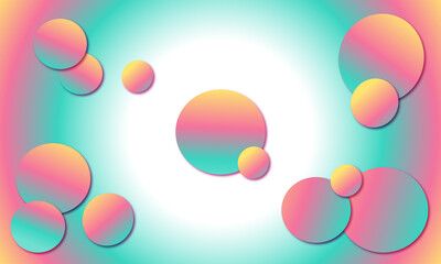 Teal and pink orange  gradient spheres abstract background design for banner, wallpaper or poster header