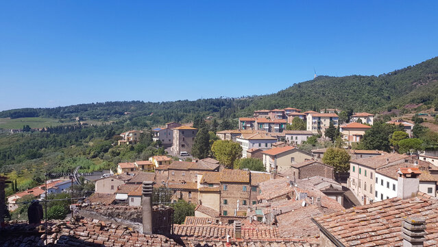 panoramic view of the village of montecatini val di cecina