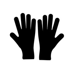 Obraz premium Stylized Black Silhouette of Two Hands, Displaying Open Palms on White Background