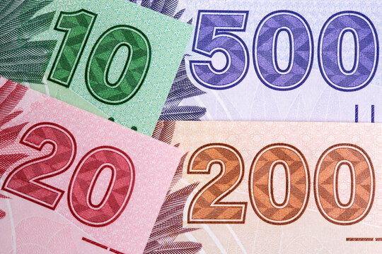 Closeup of Zambian kwacha a business background