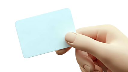 Cartoon Hand Holding Blank Card