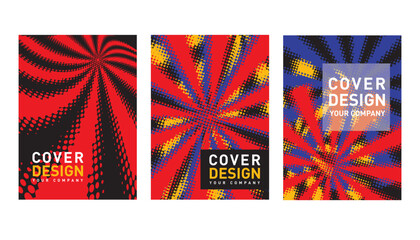 Modern corporate brochure cover design with place for text, Op Art, Pop-Art style