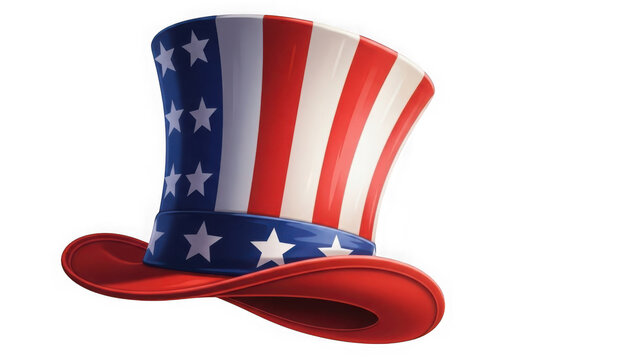 American uncle sam top hat isolated on transparent background