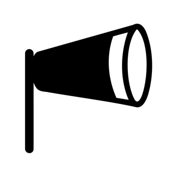 Black windsock showing the current wind direction and approximate wind speed