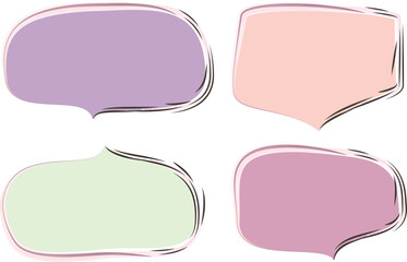 pastel colors collection of decorative speech bubbles