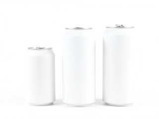 Three white insulated tumblers