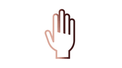 Obraz premium Hand icon with a gradient in copper and brown hues against a clean white background