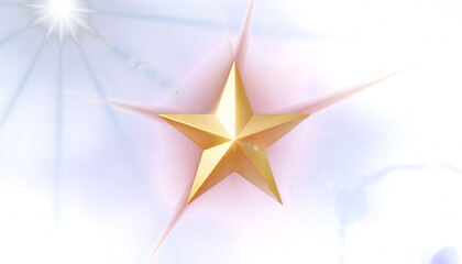 Obraz premium golden shiny stars glitter and particles falling with gold light flare on transparent background,png