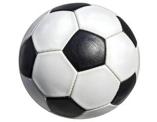 soccer ball cutout from leather material on transparent background