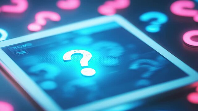 of a computer screen with a question mark graphic on it, indicating uncertainty or inquiry in the context of technology and cybersecurity.