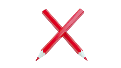 Two Red Pencils Crossed