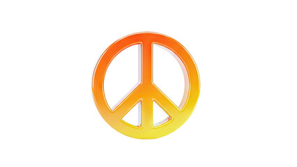 3D Orange and Yellow Gradient Peace Symbol