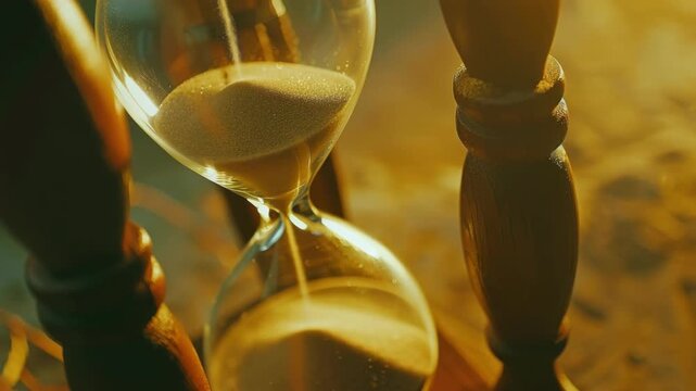 A time-based showing a clock with sand falling from an hourglass.