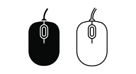 Black and white computer mouse icons with simple outline design