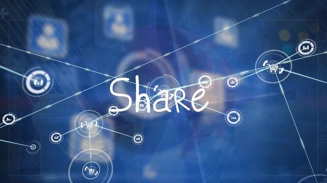 Animation of network of connections over share text