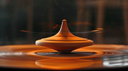 A photo of a spinning top in motion.