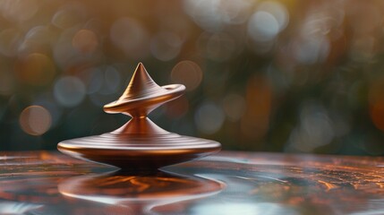 A photo of a spinning top in motion.