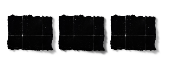 Black torn paper collection with rough edges