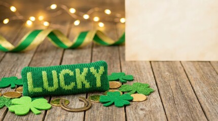 Lucky st. Patrick&rsquo;s day decorations indoor celebration decorative content cozy home environment close-up viewpoint joyful concept for festive seo impact