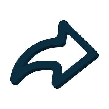Share Icon &ndash; Forward Arrow Symbol UI Button on White Background