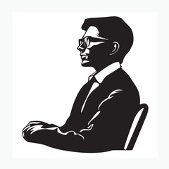 silhouette of a male teacher in a suit