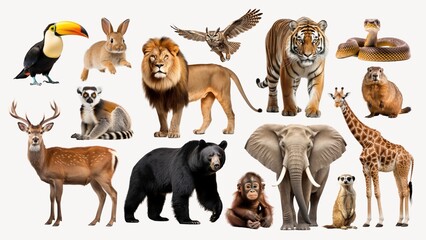 Fototapeta premium Wildlife animal element set