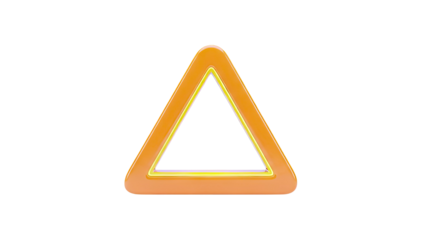 Orange Triangle with Yellow Inner Outline