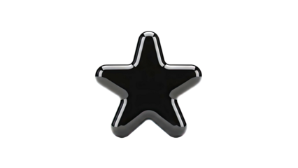 Shiny Black Star Shape