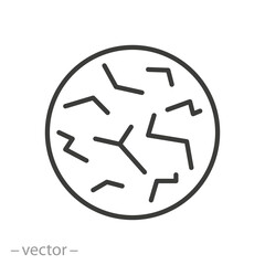 dry skin icon, line art on white