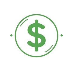 Obraz premium Green dollar sign icon