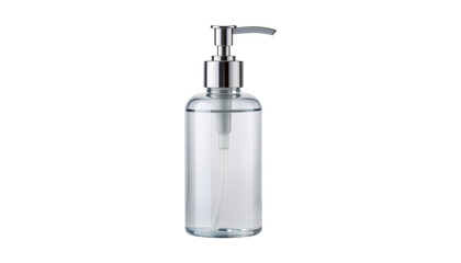 Obraz premium Clear Pump Bottle Dispenser for Soap or Sanitizer Isolated on Transparent Background