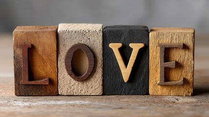 Valentine's day.love valentine day recycle concept wooden block word romance rustic Love valentine day concept rustic wooden block word recycle style table showing warm romance and affection