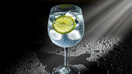 Refreshing cucumber gimlet cocktail