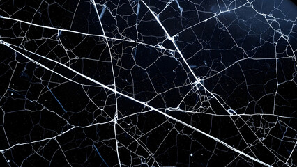 Aerial view of city roads and highways at night